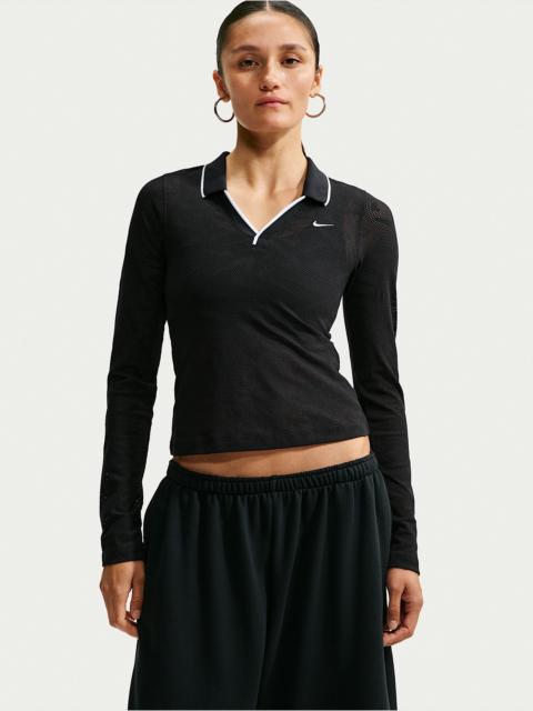 Nike Nike Sportswear Chill Knit Women's Tight Mod-Cropped Long-Sleeve Lace Top