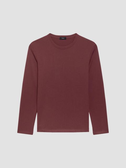 Theory Men's Essential Long-Sleeved Crewneck T-Shirt - Deep Auburn