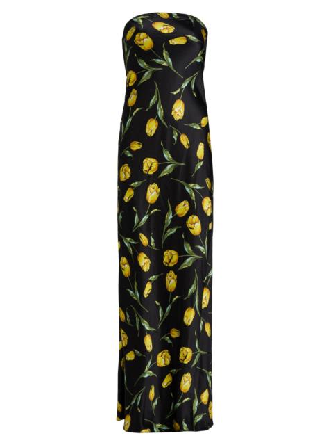 RODARTE Women's Tulip Silk Satin Strapless Gown - Black