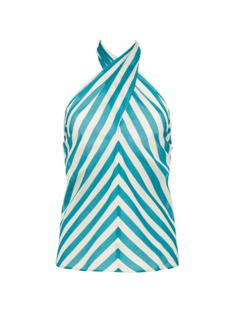 ERES striped-pattern halterneck top