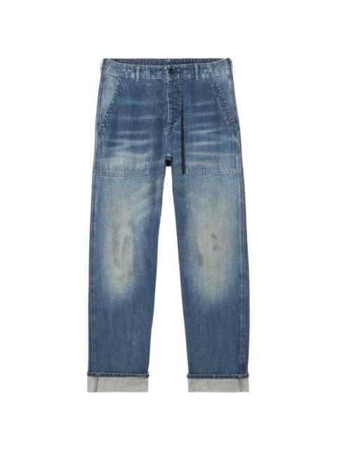 FORTELA fatigue pocket wash denim jeans