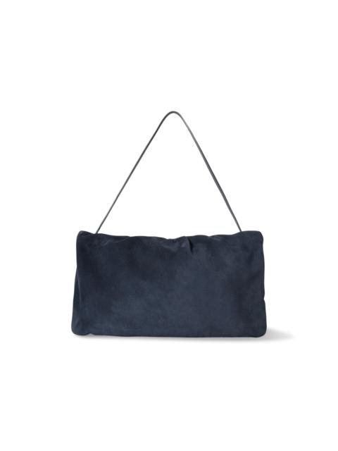 The Row XL Bourse Suede Bag blue