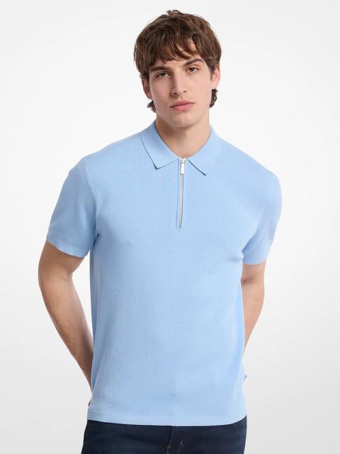 MICHAEL KORS Cotton Zip-Up Polo Shirt