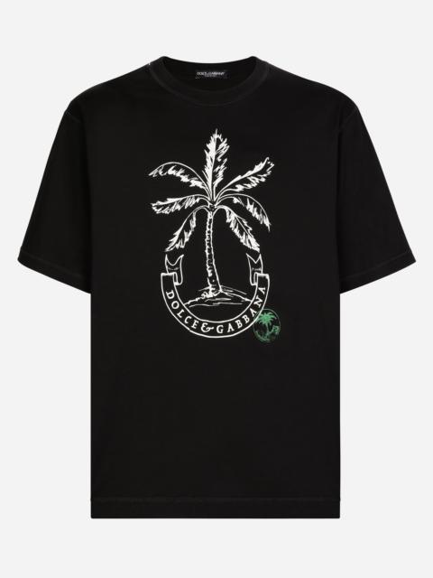 Dolce & Gabbana Short-sleeved banana-tree-print T-shirt