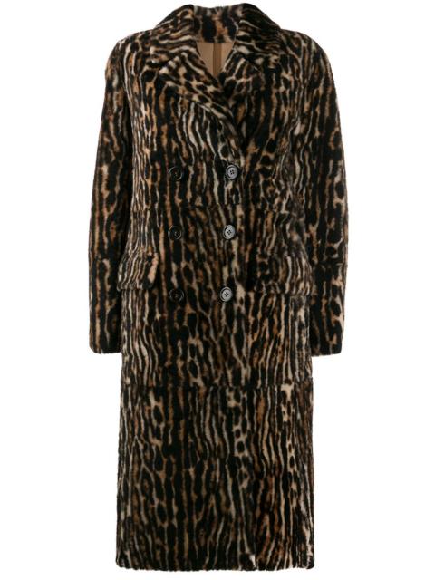 Yves Salomon ocelot print coat