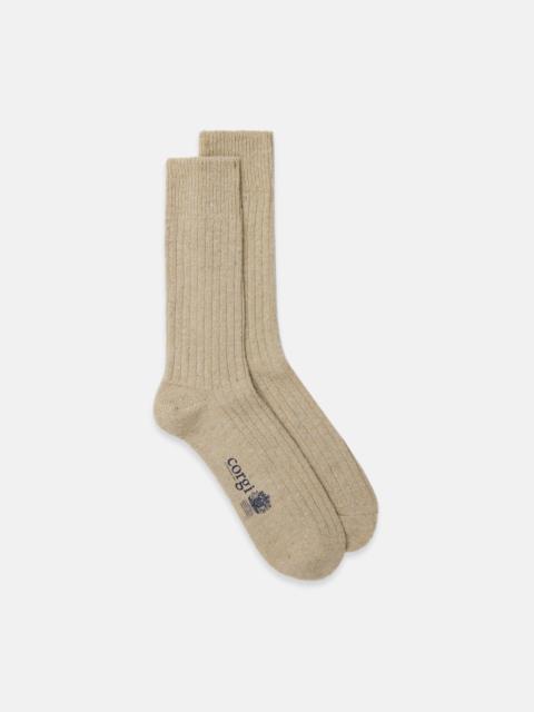 J. PRESS MADE-IN-UK NATURAL DONEGAL WOOL SOCKS
