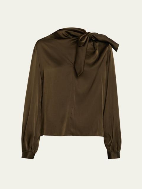 RAMY BROOK Harry Tie-Neck Silk Blouse