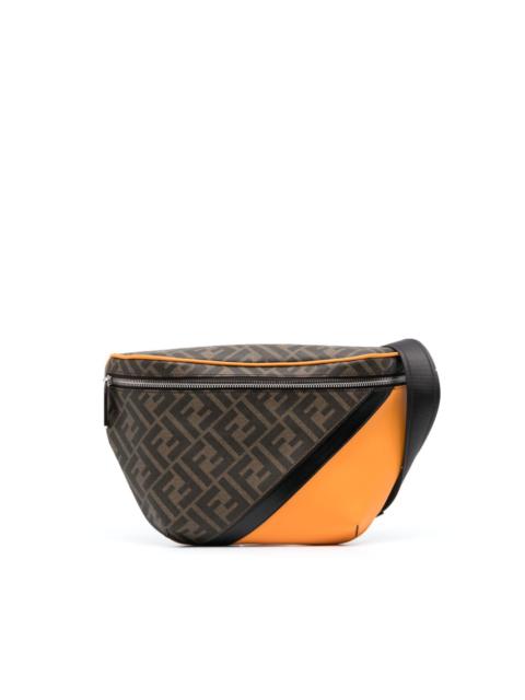 monogram-pattern leather belt bag