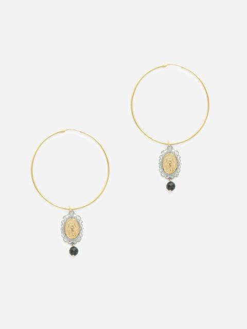 Dolce & Gabbana Sicily Earrings 18-carat yellow and white gold and black jade