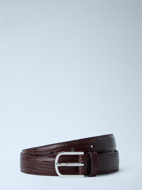 TOTEME Slim Lizard-Embossed Belt