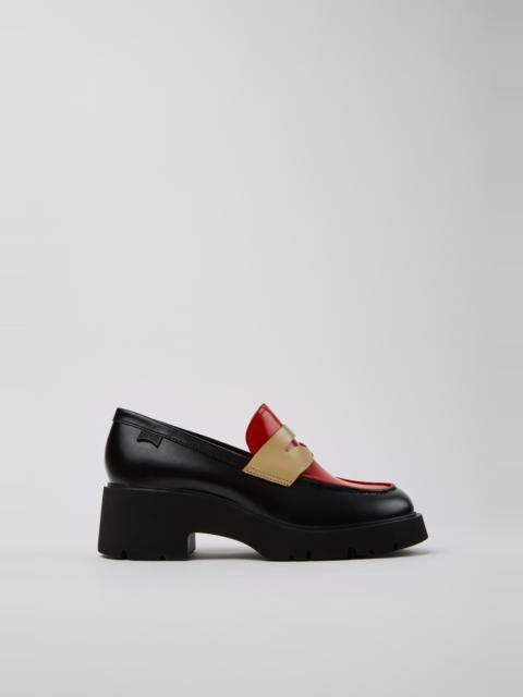 CAMPER Twins Multicolor Leather Moccasins for Women.