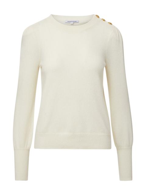 NELIA CASHMERE PULLOVER | BUTTON ACCENT