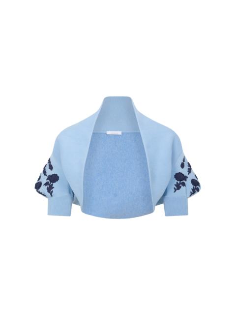 rabanne Embroidered Wool Cardigan light blue