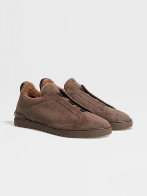 GREYISH BROWN SUEDE TRIPLE STITCH™ SNEAKERS