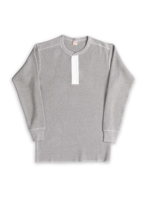 The Real McCoys The Real McCoy's Waffle Thermal Henley Undershirt Medium Grey