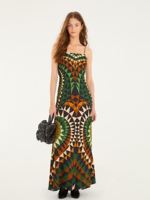 Multicolor Heart Deco Lenzing™ Ecovero™ Viscose Slip Maxi Dress