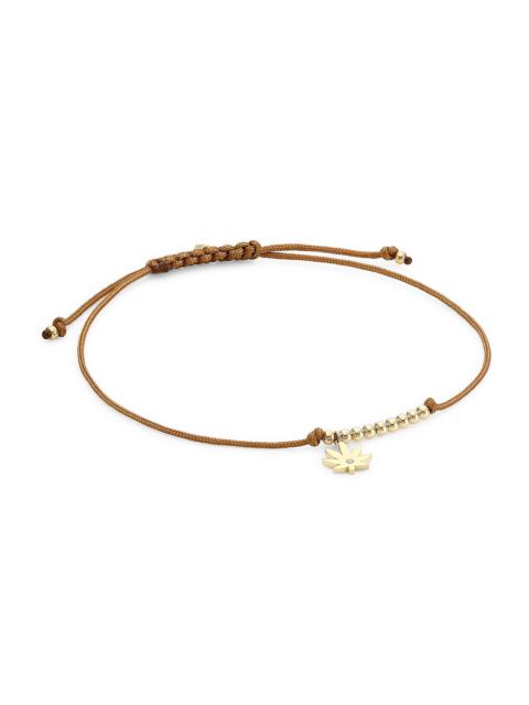 SYDNEY EVAN Women's 14K Yellow Gold & 0.005 TCW Diamond Mary Jane Charm Tan Cord Bracelet - Gold
