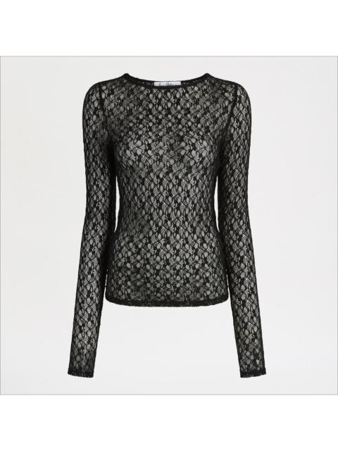 Sam Edelman Long Sleeve Fitted Lace Top