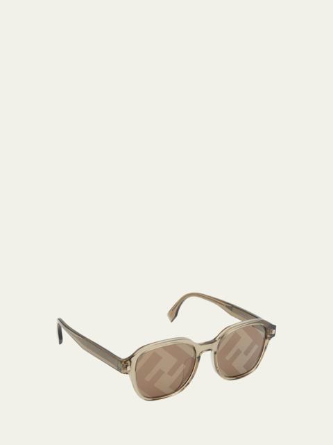 FENDI Men's Monogram Lens Square Sunglasses