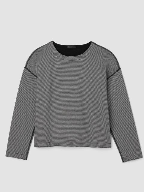 EILEEN FISHER Doubleknit Organic Cotton Stripe Reversible Top