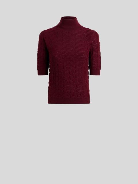 Etro WOOL MOCK-NECK SWEATER WITH PAISLEY DETAILING
