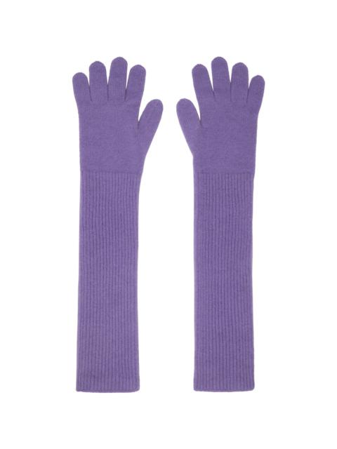AURALEE Purple Baby Cashmere Knit Long Gloves