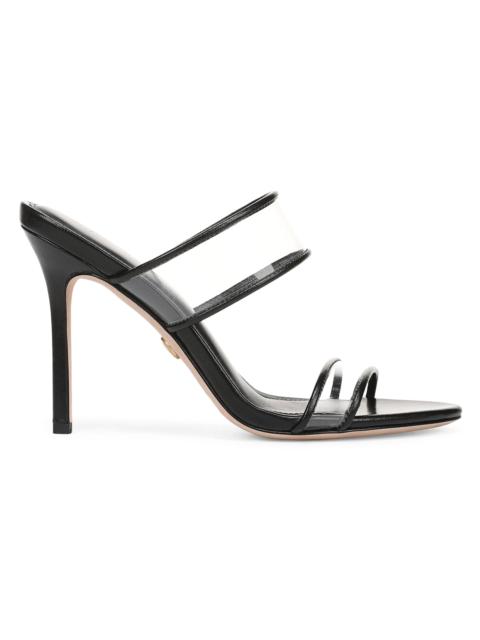 VERONICA BEARD Women's Asha 100MM Strappy Leather Sandals - Clear Black