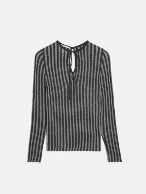 Stella McCartney Pleated Top with Cutout and Pinstripes