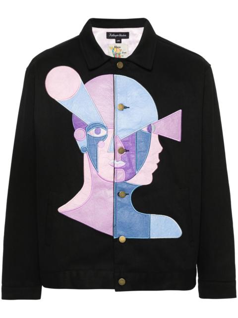 KidSuper graphic-appliqué cotton jacket