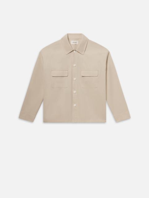 FRAME Double Pocket Over Shirt in Light Beige