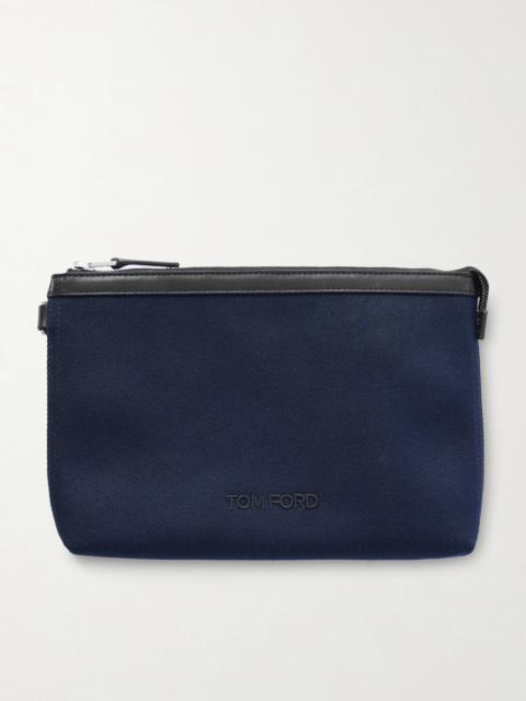TOM FORD Leather-Trimmed Canvas Pouch