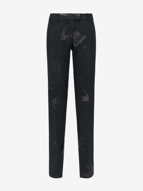 Alexander McQueen Women's Low-waisted Cigarette Trousers in Black