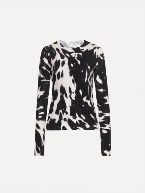 Oscar de la Renta COWHIDE PRINTED CARDIGAN