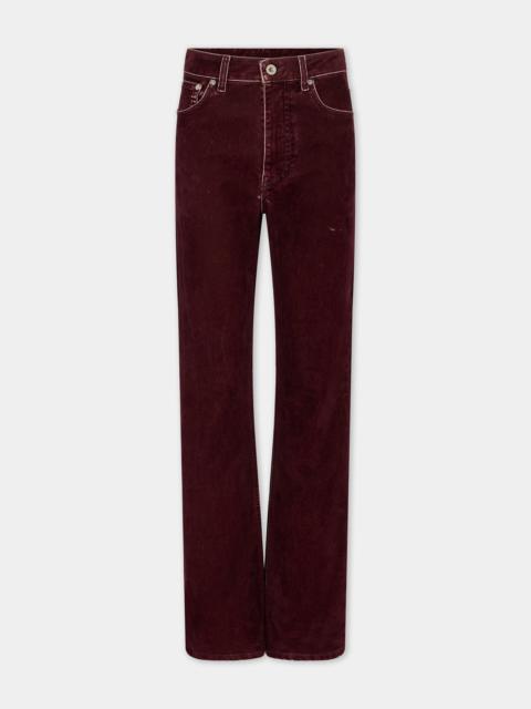 rabanne FLARE TROUSERS IN BURGUNDY VELVET