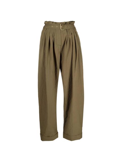 high-waist paperbag tailored trousers