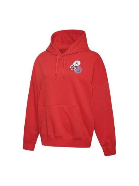 Converse (WMNS) Converse Logo Printing hooded Drawstring Red 10020737-A02