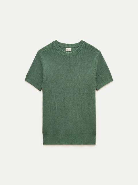 J.CREW Short-sleeve sweater in ribbed cotton-silk blend