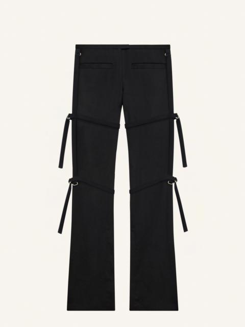 courrèges MULTI-STRAPS LIGHT WOOL BOOTCUT PANTS