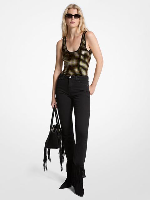 MICHAEL KORS Studded Viscose Blend Bodysuit