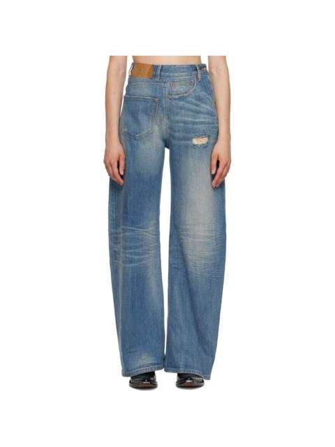 MM6 Maison Margiela Blue Sideways Denim Jeans