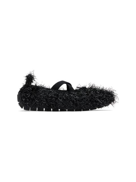Simone Rocha Black Tinsel Grip Ballerina Flats