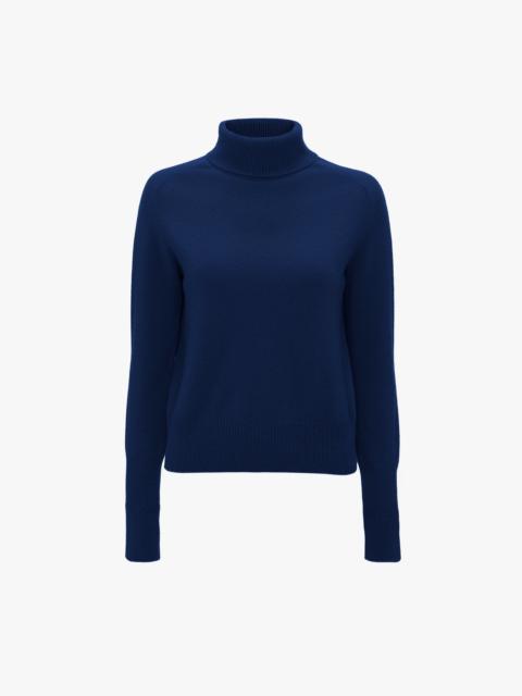 Victoria Beckham Polo Neck Jumper In Navy