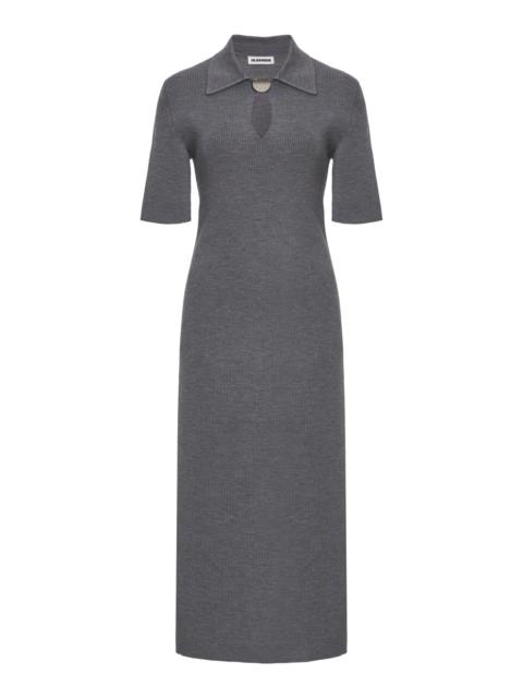 Jil Sander Virgin Wool Polo Dress grey