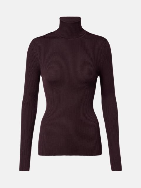 Wolford Ribbed-knit virgin wool turtleneck top