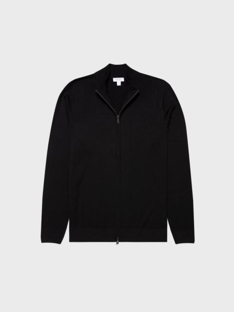 Sunspel Fine Merino Wool Zip Cardigan