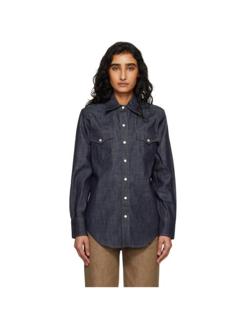 A.P.C. Navy Western Denim Shirt