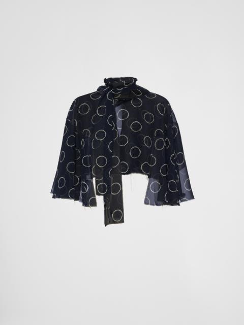 Prada Print silk top