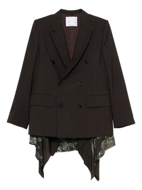 sacai double-breasted paisley blazer