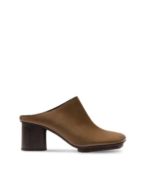 mid-heel leather mules