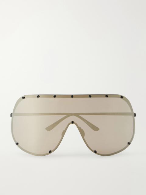 Rick Owens Shield Aviator-style Stainless Steel Sunglasses